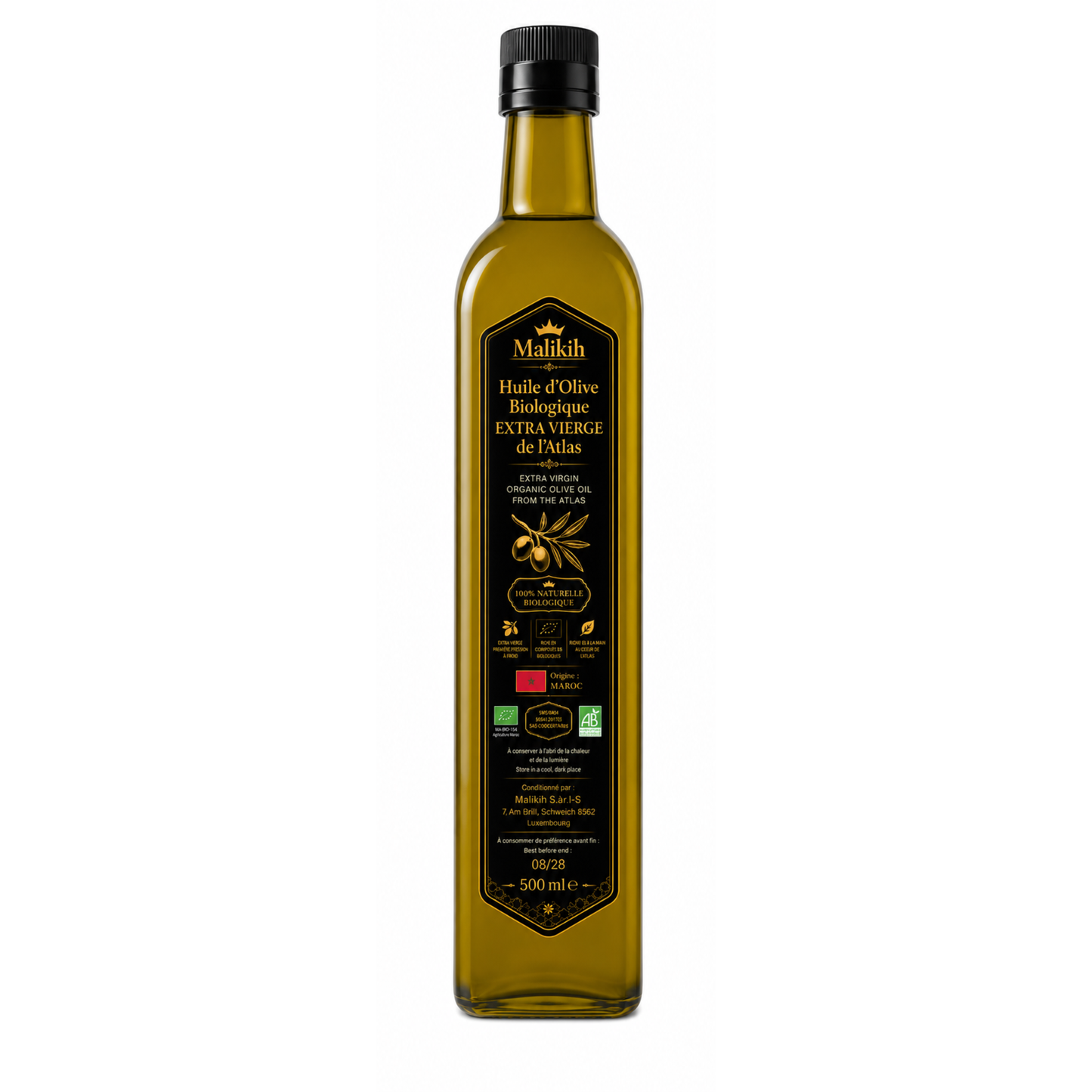 Huile d'Olive Biologique Extra Vierge de l'Atlas - 500ML